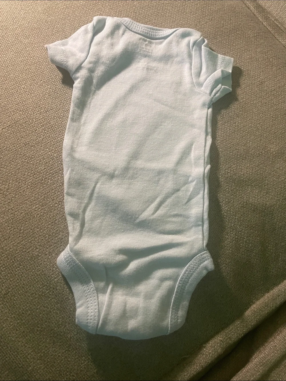 Preemie Carters Just One You Essential Short-Sleeve Baby One-Piece in Light Blue